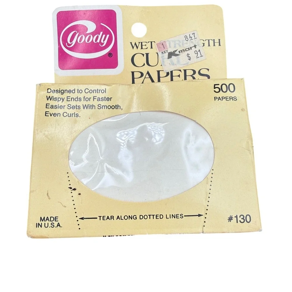 Vintage 80s Goody Wet Strength Curl Papers 500 Hair Styling Perm Wrap 130 New